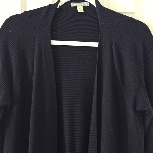 DANA BUCHMAN BRAND WOMEN'S LONG BLACK OPEN CARDIGAN SIZE MEDIUM - Picture 3 of 13
